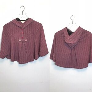 UO Silence + Noise Pink/Black Hooded Poncho Size M